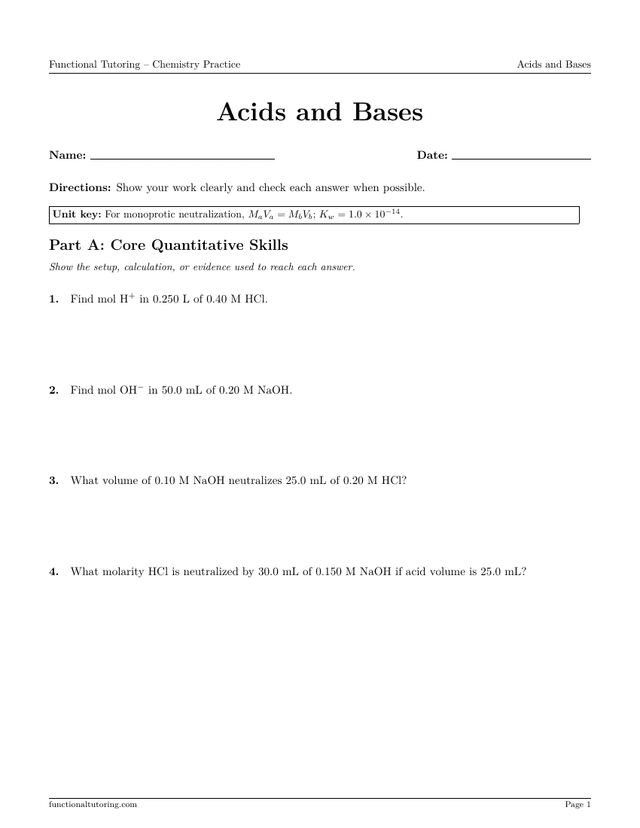 Preview of the Acids and Bases worksheet