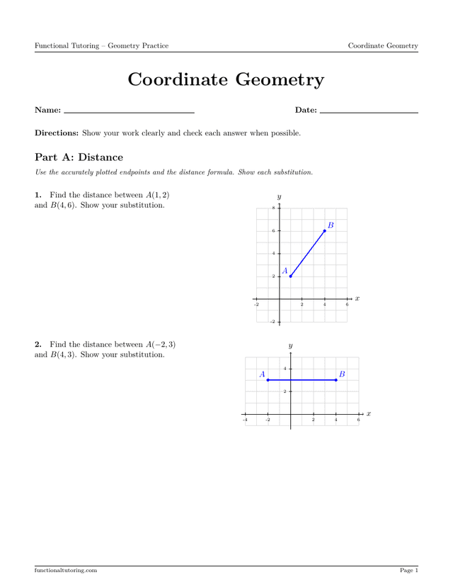 Preview of the Coordinate Geometry worksheet