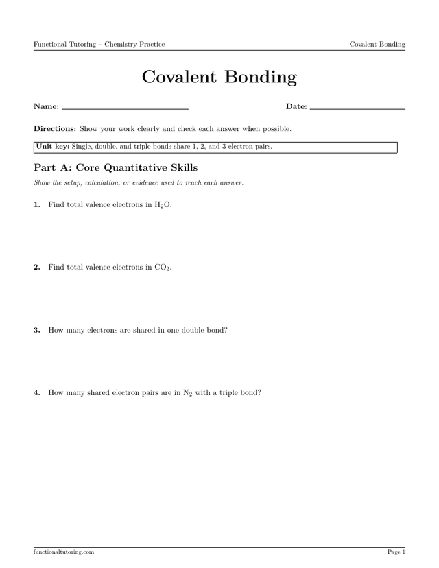 Preview of the Covalent Bonding worksheet