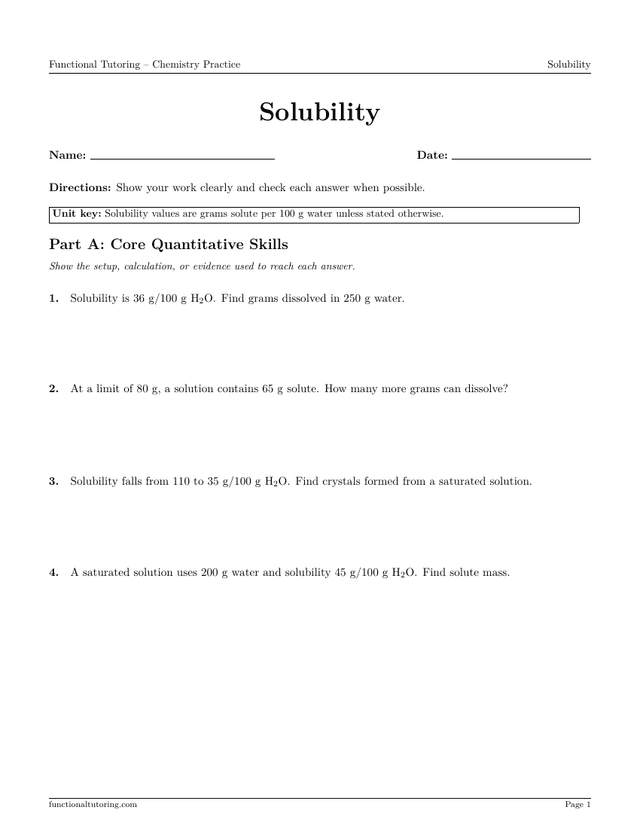 Preview of the Solubility worksheet