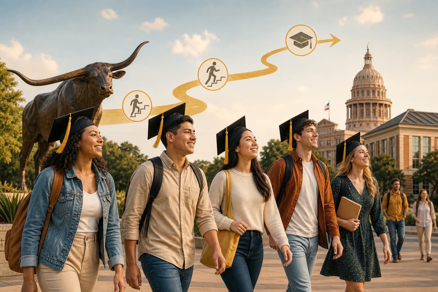 College graduates celebrating at a commencement ceremony